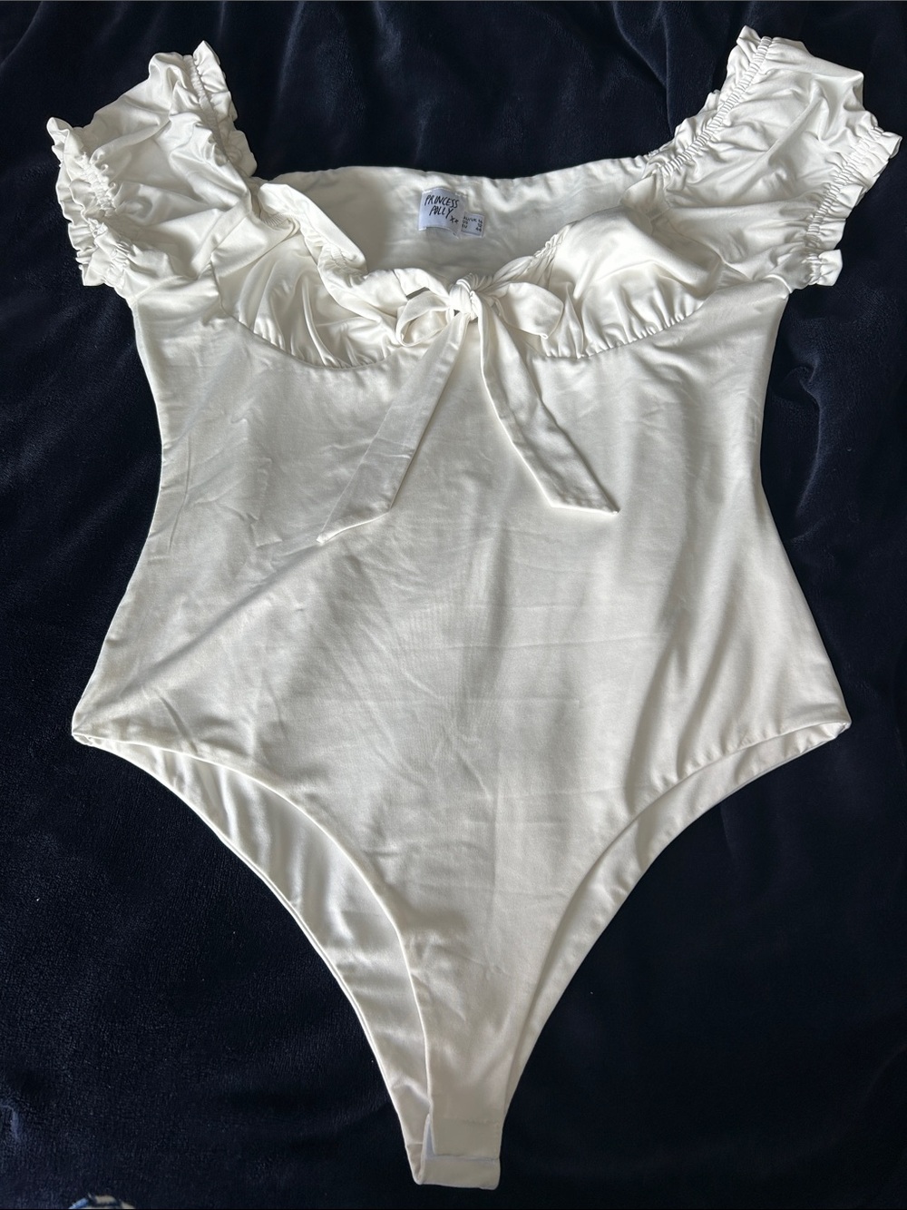 Princess Polly Ivory Ruffle-Sleeve One-Piece bodysuit
